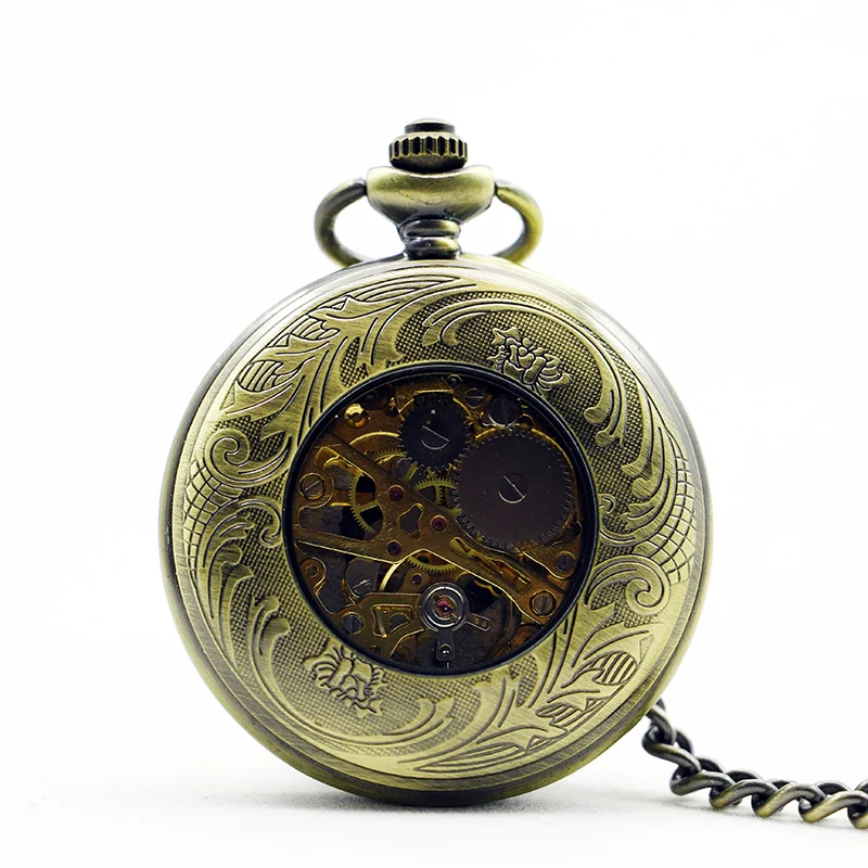 Bronze Vintage Pocket Watch Mechanical Manual Winding Men's Steampunk Chain Pendant Pocket& Fob Watches reloj mecánico