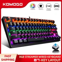 komodo mechanical keyboard 87 keys blue switch gaming keyboards for tablet desktop