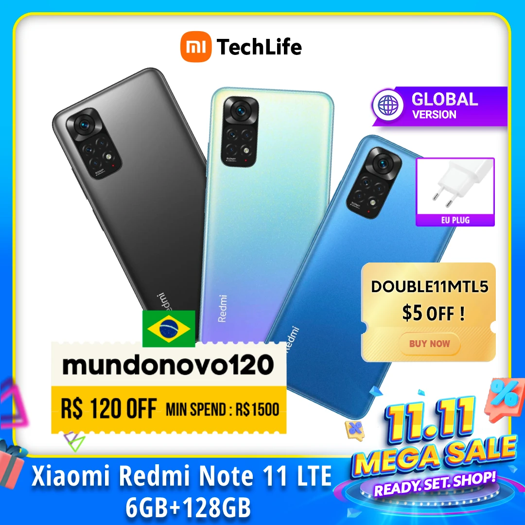 Tanie Wersja Globalna Xiaomi Redmi Note 11 LTE (nowa I Uszczelniona) 90Hz AMOLED Pioneer | 33W Pro Szybkie ładowanie
