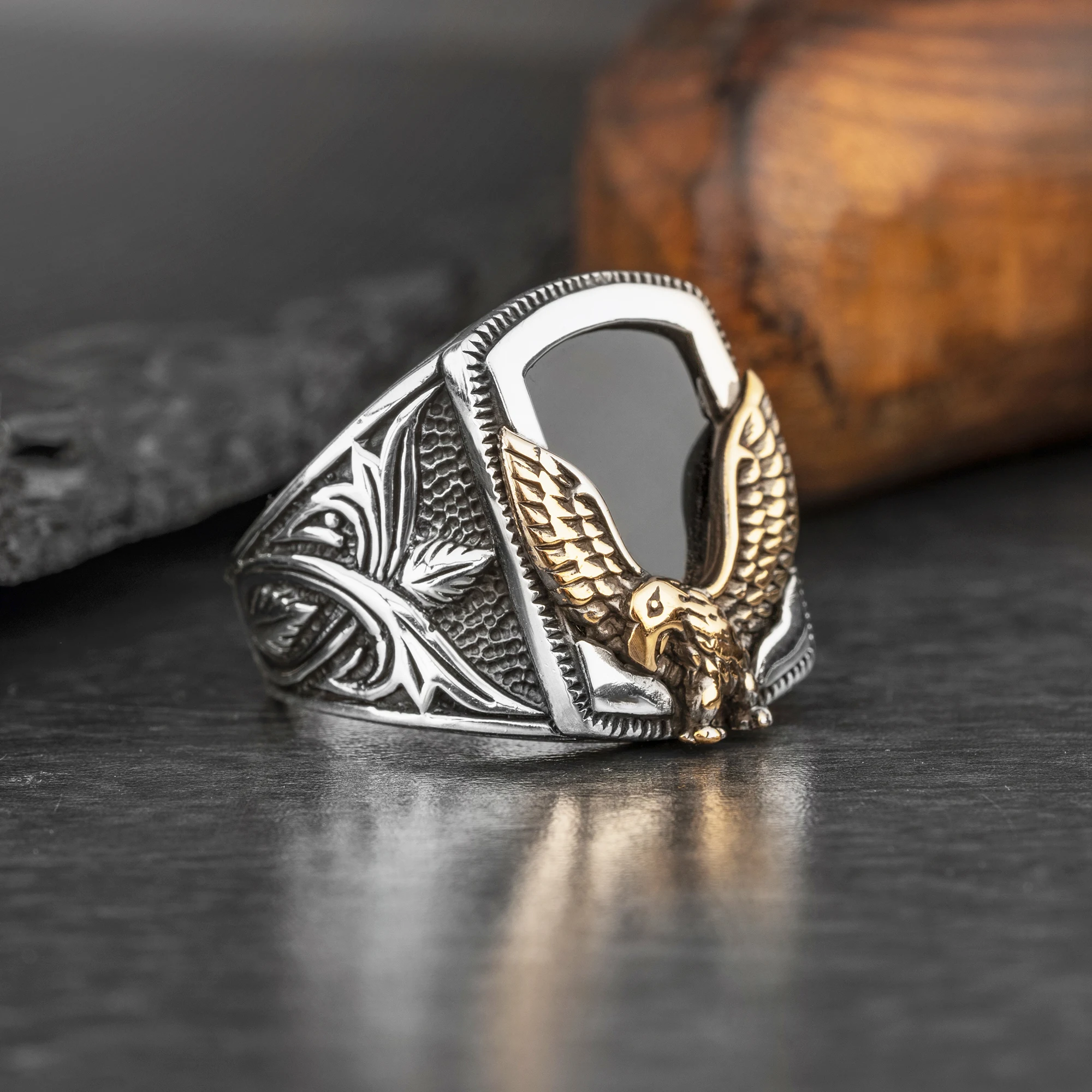 

925 Sterling Silver Ring for Men Onyx Stone Jewelry Fashion Vintage Gift Onyx Aqeq Mens Rings All Size