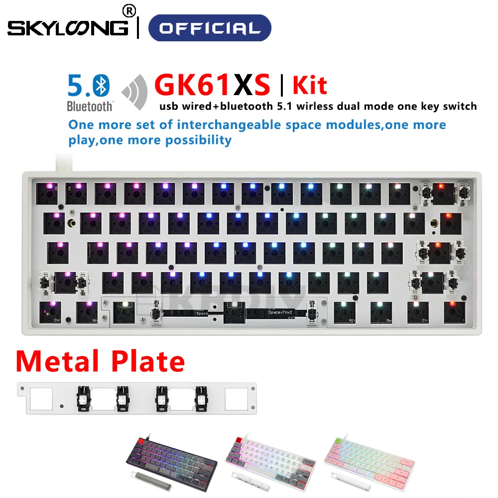 SKYLOONG GK61 GK61X GK61XS 60% Mini Mechanical Keyboard Kit Custom DIY Wired Bluetooth Hot Swapping Replacable Space Kailh Swith