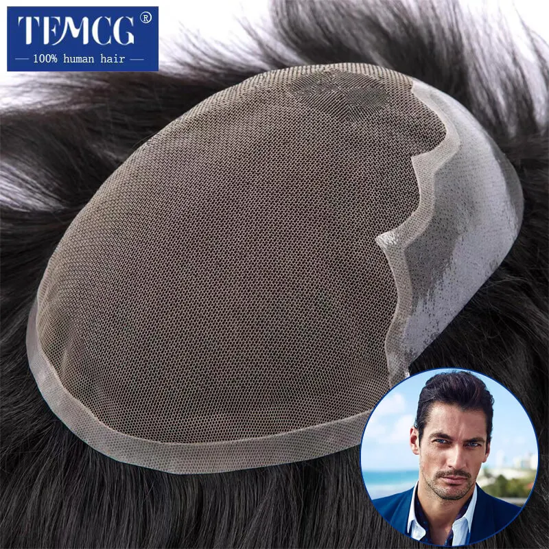 Q6 Male Hair Prosthesis Wigs for Men Replacement Systems Natural Human Hair Toupee Men Lace Front  Male Wig  Free Shipping