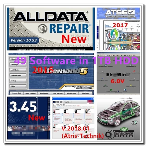 2024 программное обеспечение для ремонта автомобилей Alldata 10,53 Autodata 3,45 Mi tchell 2015 ATSG Vivid мастерская ElsaWin программное обеспечение для ремонта автомобилей 24 в 1