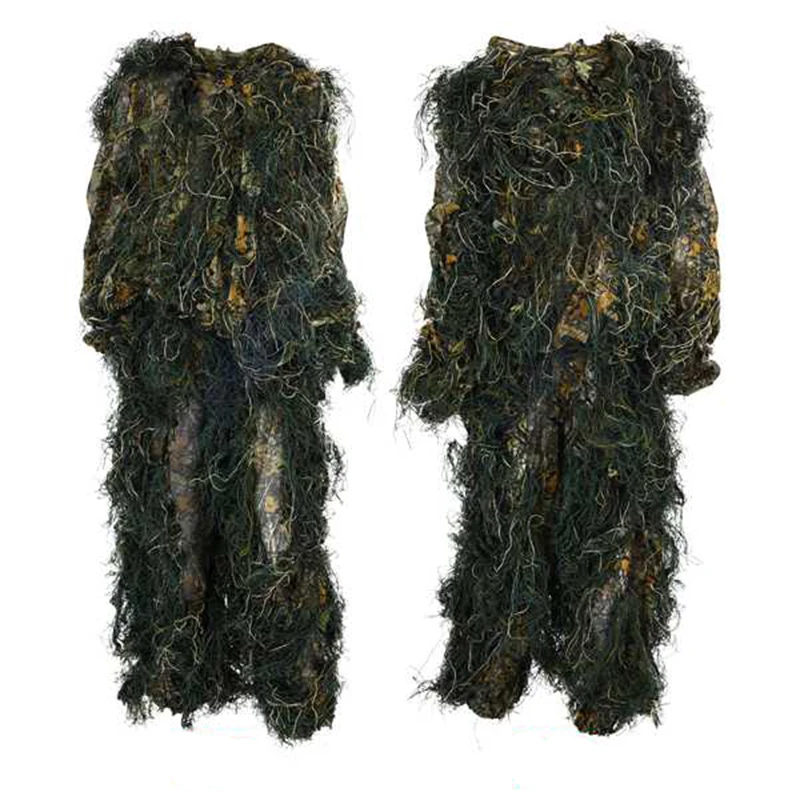 

Ghillie Suit Hunting Woodland 3D Bionic Leaf Disguise Uniform Cs Camouflage Suits Set Sniper Jungle Train Hunting Cloth