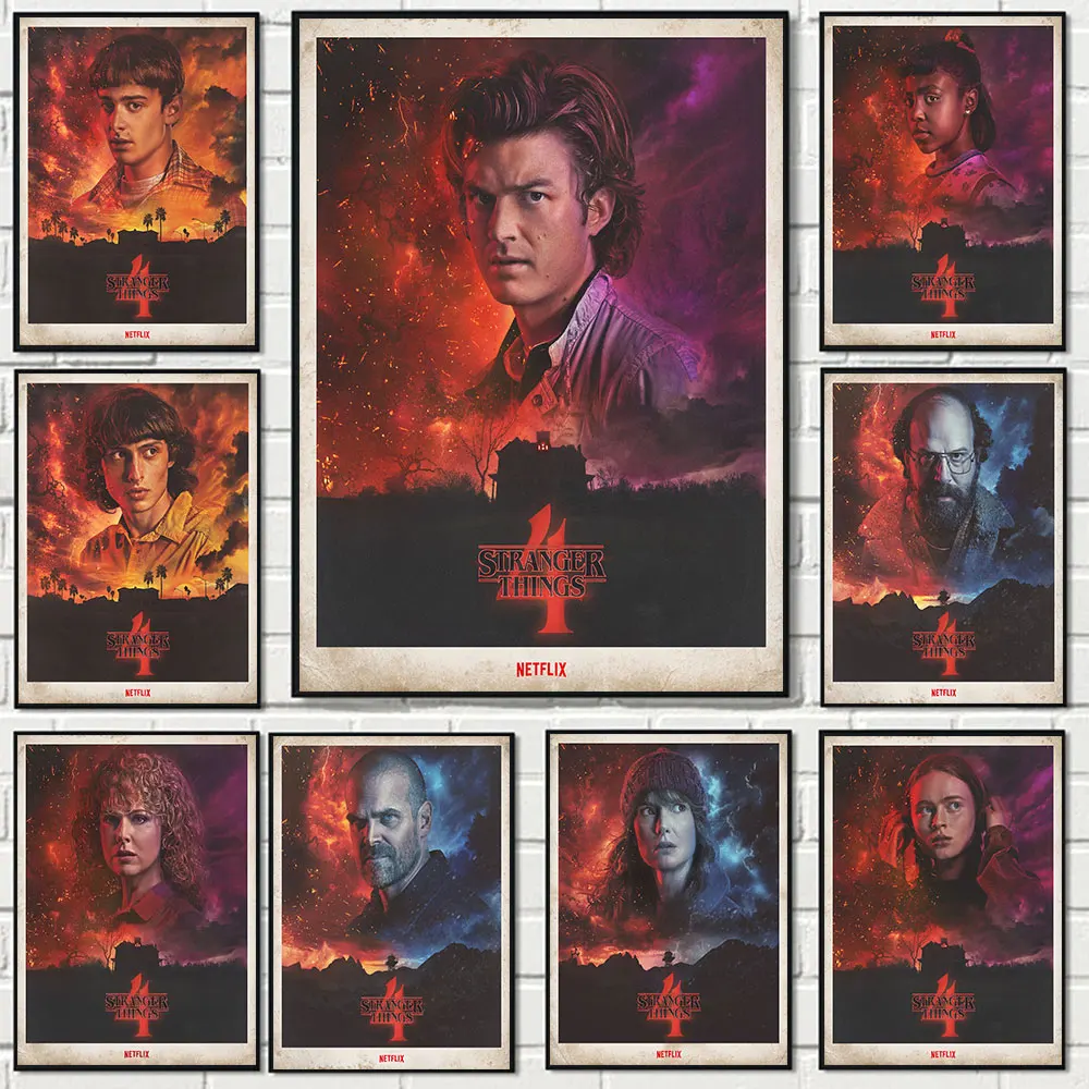 

Stranger Things Season 4 Poster 2022 New TV Science Fiction Horror Drama Canvas Painting Wall Art Print Pictures Room Home Decor