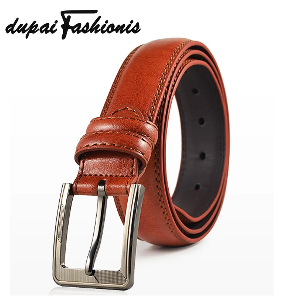 

DUPAI FASHIONIS Leather Belts For Men Cowboy Genuine Luxury Straps Brand Jeans Casual Vintage Design Adjustable Male Pin Buckle