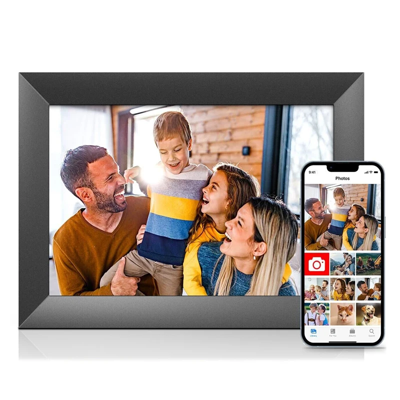 

Frameo 32GB Memory 7 Inch Smart Digital Picture Frame Wood WiFi IPS HD 1080P Electronic Digital Photo Frame Touch Screen