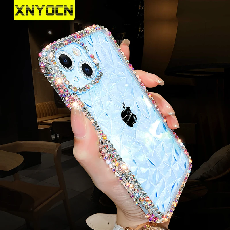 

Xnyocn Phone Case Luxury Glitter Transparent Soft Bling Diamond Clear Silicone Cover For iPhone 14 Plus 13 Pro Max 12 11 X XR 8