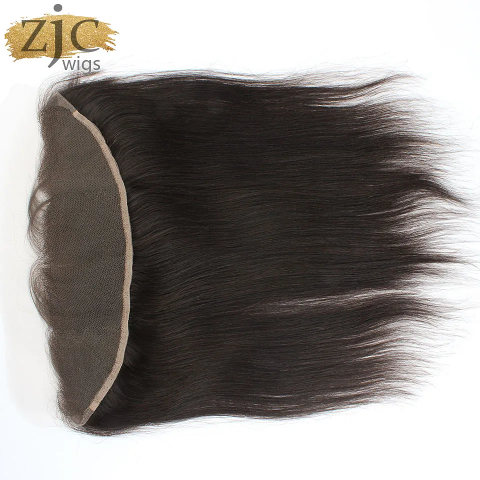 

ZJC 13x4 HD Lace Frontal Straight Hair Natural Color Baby Hair Pre-plucked Bleached Knots HD Lace Closure For Women Melt Skin