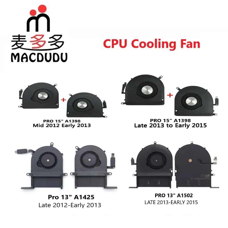 Охлаждающий вентилятор для ноутбука MacBook Pro Retina 15 дюймов A1398 13 A1425 A1502 2012-2015 лет 16 A2141