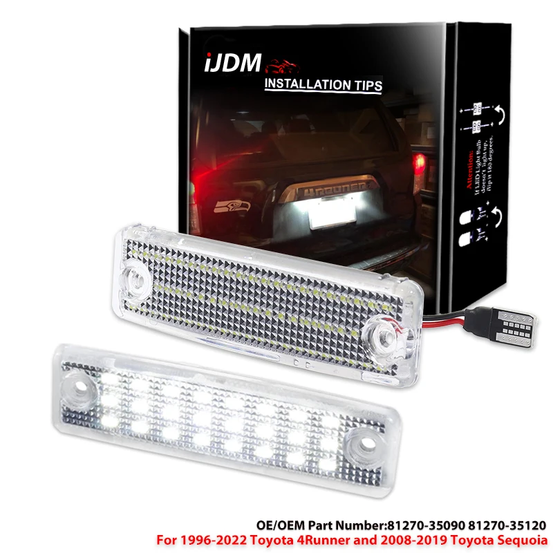 Фото Для Toyota 4Runner Sequoia' Land Cruiser Prado 150 Haice 100 Series Sienna Sequoia Hilux Lexus GX470 Светодиодная подсветка номерного знака 12 В №1