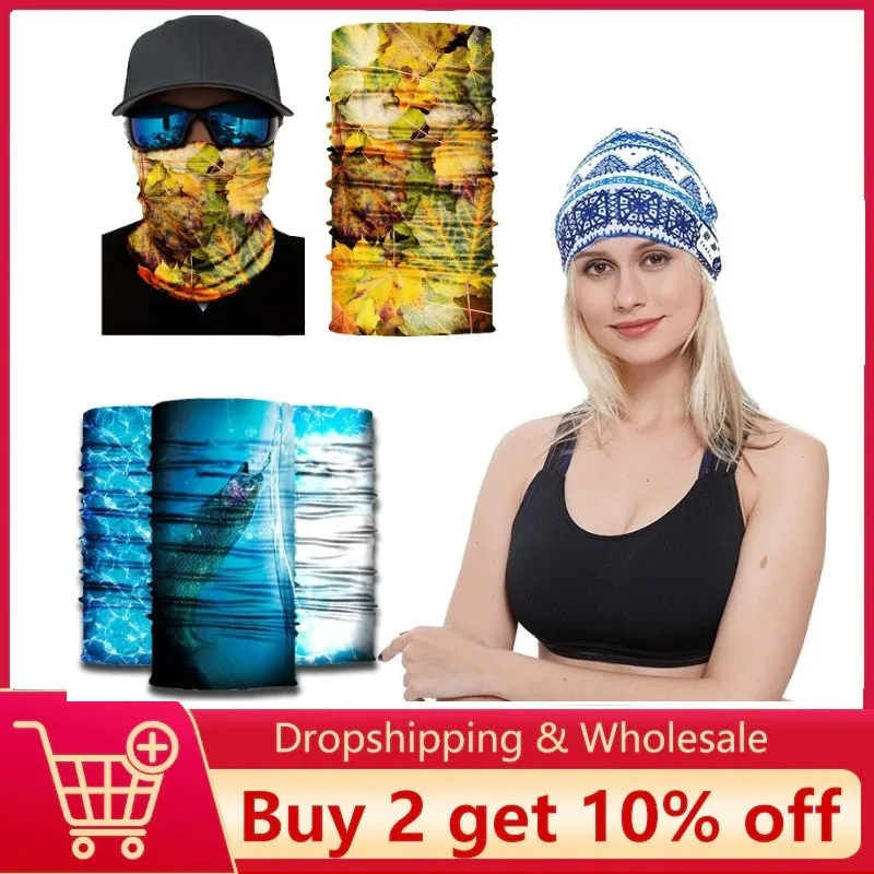 

Bandana Balaclava High Elastic Camouflage Seamless Fleece Neck Buff Cycling Fishing Balaclava Men Women Scarf Tube Face Shield