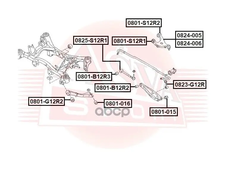 0801b12r2 Asva Сайлентблок Задней Цапфы ASVA арт. 0801B12R2 |