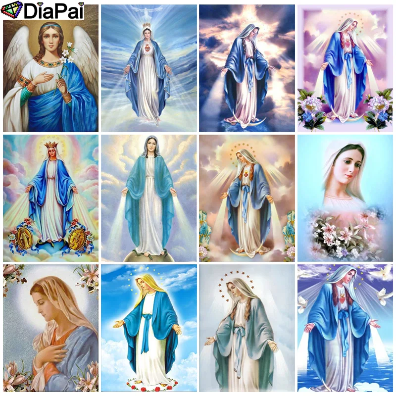 

Алмазная 5d картина DIAPAI 100%, полноразмерная/круглая «ангельский цветок», картина Стразы, алмазная вышивка «сделай сам», домашний декор