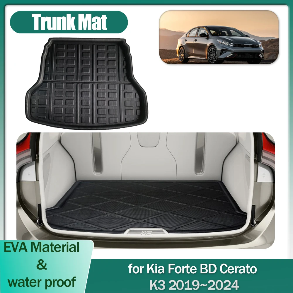 Коврик для багажника Kia Forte BD Cerato K3 2019 ~ 2024 2020 2021 2022 2023 подкладка напольный лоток