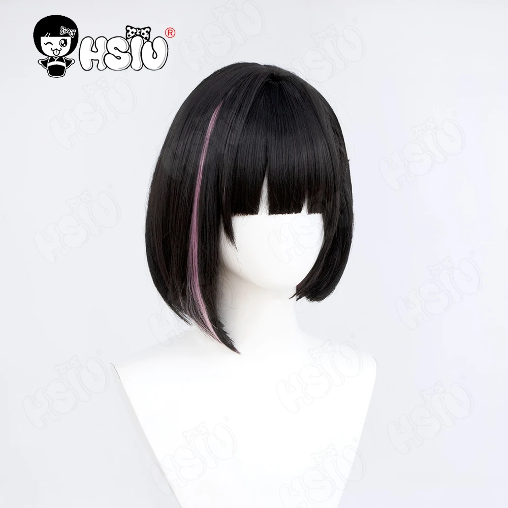 Kyoyama Kazusa Cosplay HSIU 35CM Черный комбинированный розовый коротковолосый синтетический