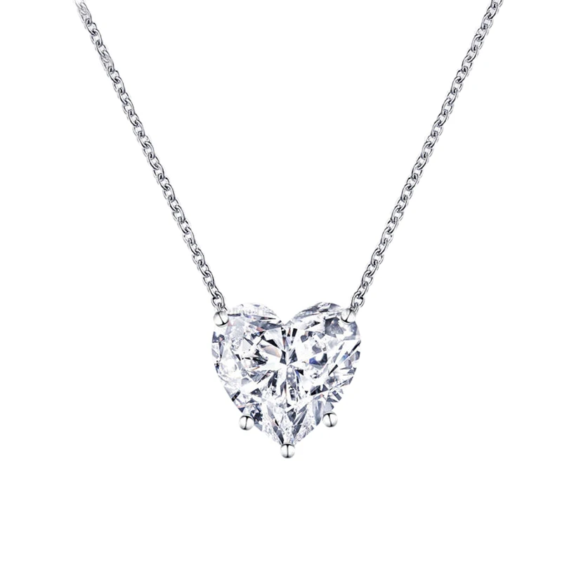 

Tianyu Gems 18k Heart Cut Moissanite Necklaces Luxury 5ct Diamond Pendant Women 14k White Gold Chain Engagement Wedding Necklace