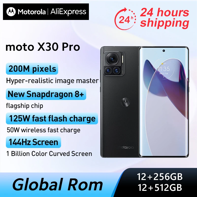 Global ROM Motorola moto X30Pro 5G 200MP Triple Camera Dolby ATMOS Snapdragon8+ Gen1 Chip 144hz Screen 125W Nitride Fast Charge Global ROM Motorola moto X30Pro 5G 200MP Triple Camera Dolby ATMOS Snapdragon8+ Gen1 Chip 144hz Screen 125W Nitride Fast Charge