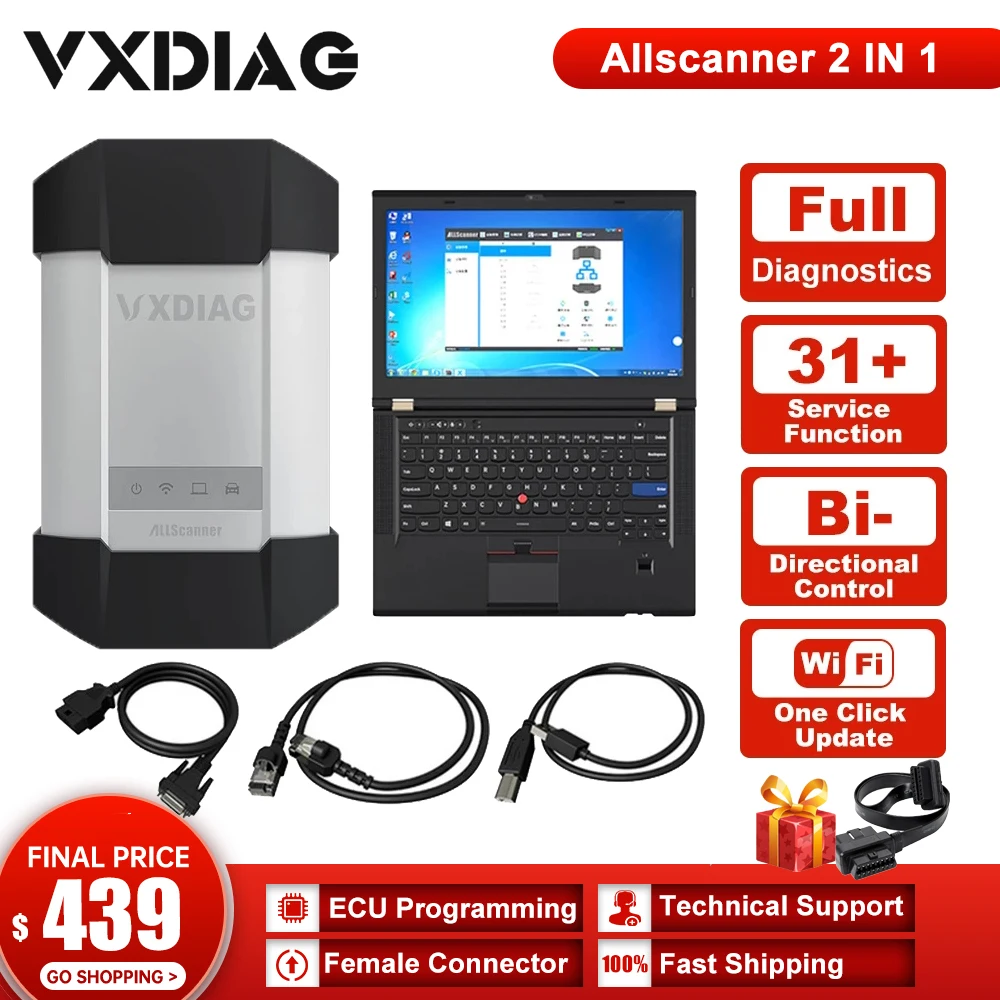 

VXDIAG VCX 2 In 1 For BMW For Mercedes Benz C6 OBD2 Car Diagnostic Tool ECU Programming Coding All System Diagnosis Scanner