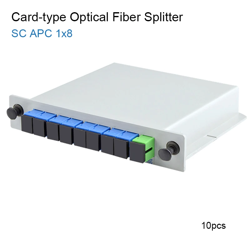 

10Pcs/Pack SC UPC PLC 1X8 Splitter Fiber Optical Box FTTH PLC Splitter Box with 1X8 Planar Waveguide Type Optical Splitter