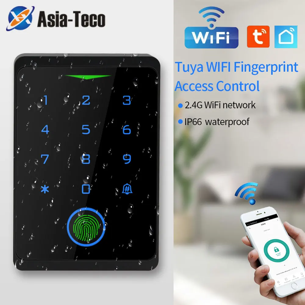 

Дверной замок Tuya IP66, водонепроницаемая безключевая клавиатура со сканером отпечатков пальцев, Wi-Fi, автономная клавиатура, защита от отпечатков пальцев, EM, RFID-карта, для входной двери