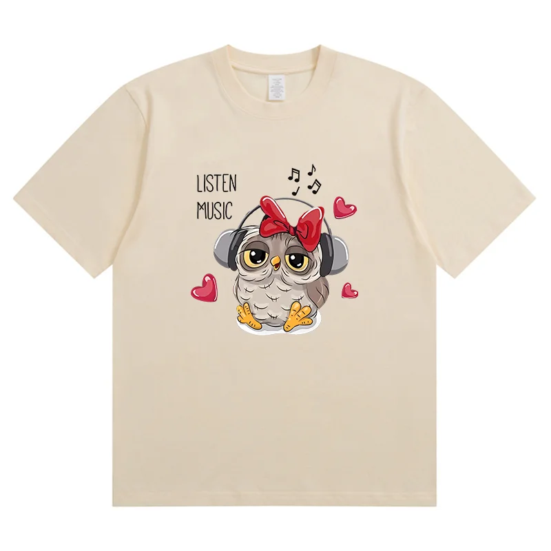 Летняя Новинка модная спортивная женская футболка с рисунком совы любви