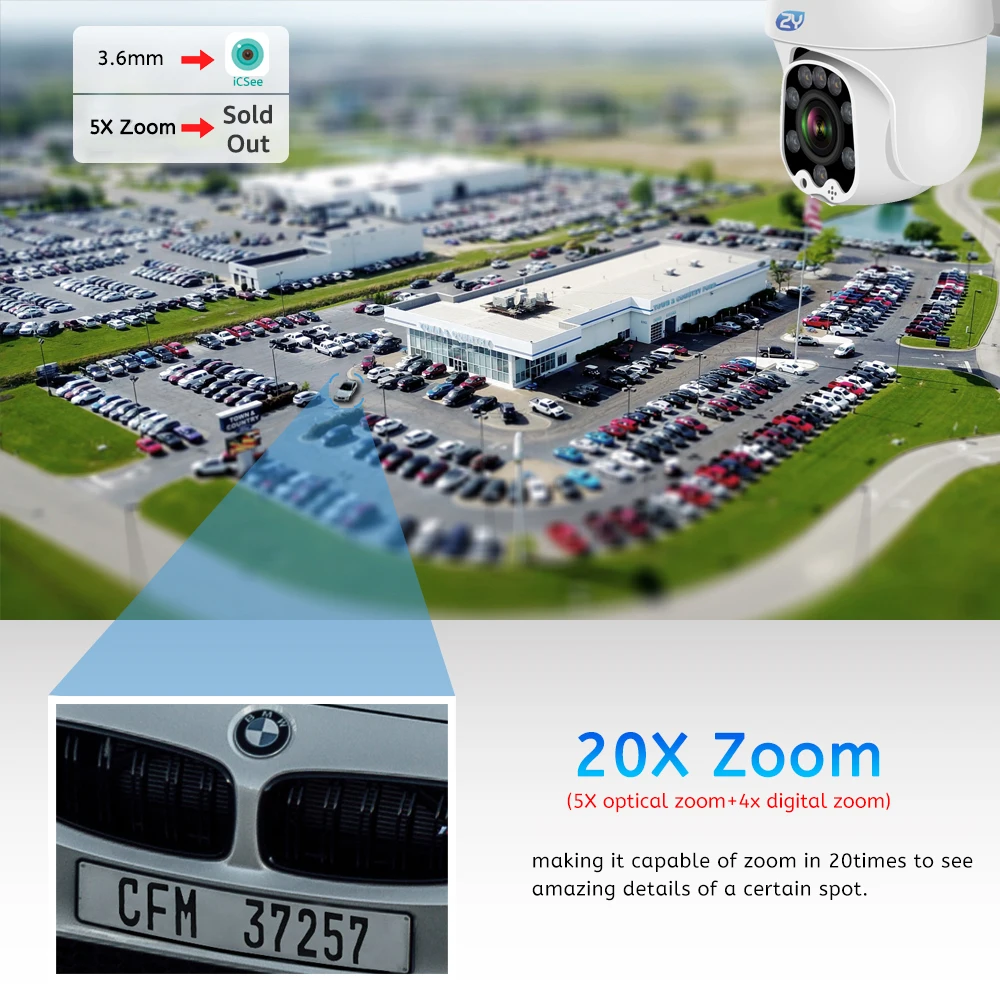 IP-камера купольная уличная с 5-кратным оптическим зумом 1080P Wi-Fi - купить по