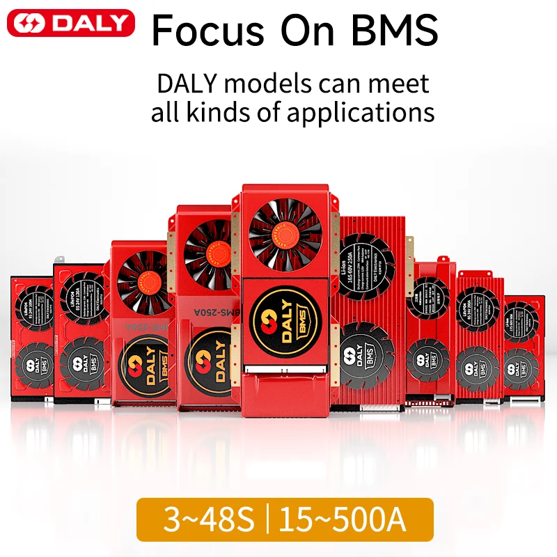 Daly Smart LiFePo4 16S 48V BMS 3S 4S 12V 7S 8S 24V 10S 36V 13S 20S 80A 100A 150A 200A 250A 500A Li ion with BT for bateria 18650