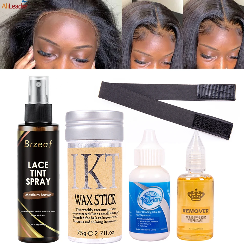 

Lace Tint Spray Super Hold Wig Glue Edge Control Wax Sticks Elastic Headband For Wearing Lace Wigs Alileader Wig Wearing Tools