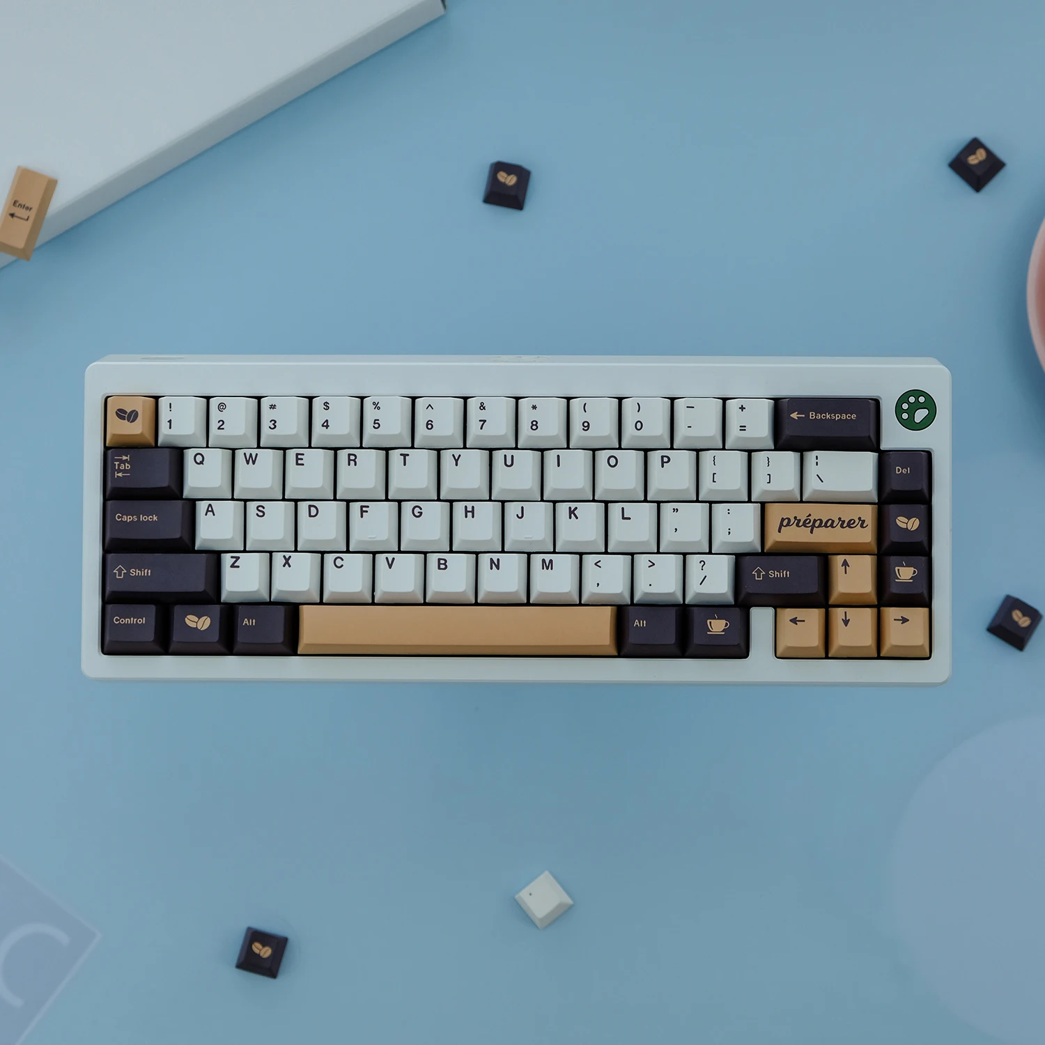 

134 Keys GMK Coffee Mocha Keycaps Cherry Profile PBT Dye Sublimation Mechanical Keyboard Keycap For MX Switch With 7U spacebar