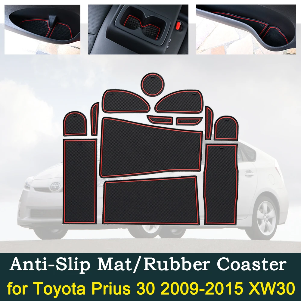 Противоскользящие коврики для пылезащитных ворот чашек Toyota Prius 30 XW30 2009 2010 2011 2012 2013
