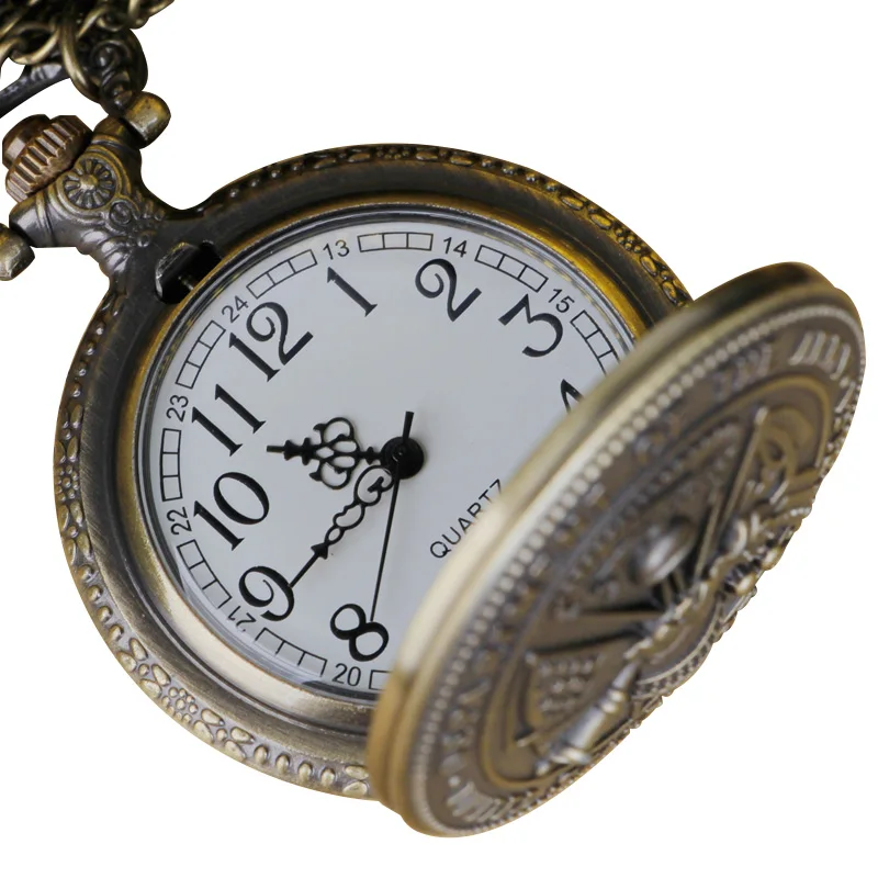 50pc  Antique Retro Bronze Pocket Watches For Men Personalised Steampunk Vintage Pendant With Chain Accessory reloj hombre