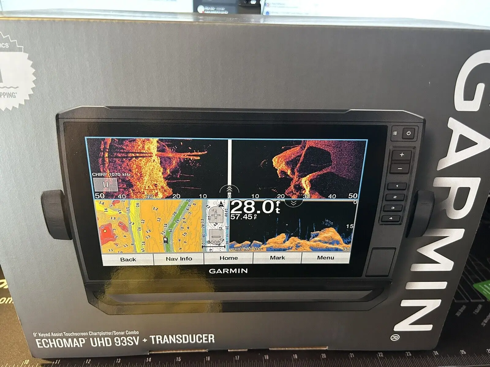 

1000%%% New Garmin ECHOMAP UHD 93sv Fish Finder/Chartplotter Combo with GT54 Transducer