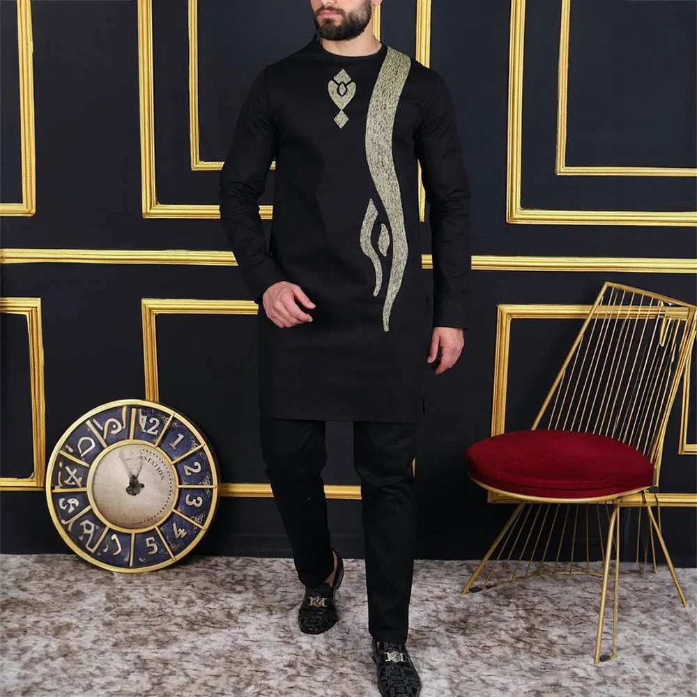 Новый в Африканском родном мужчине одежда Дашики мужские брючные комплекты