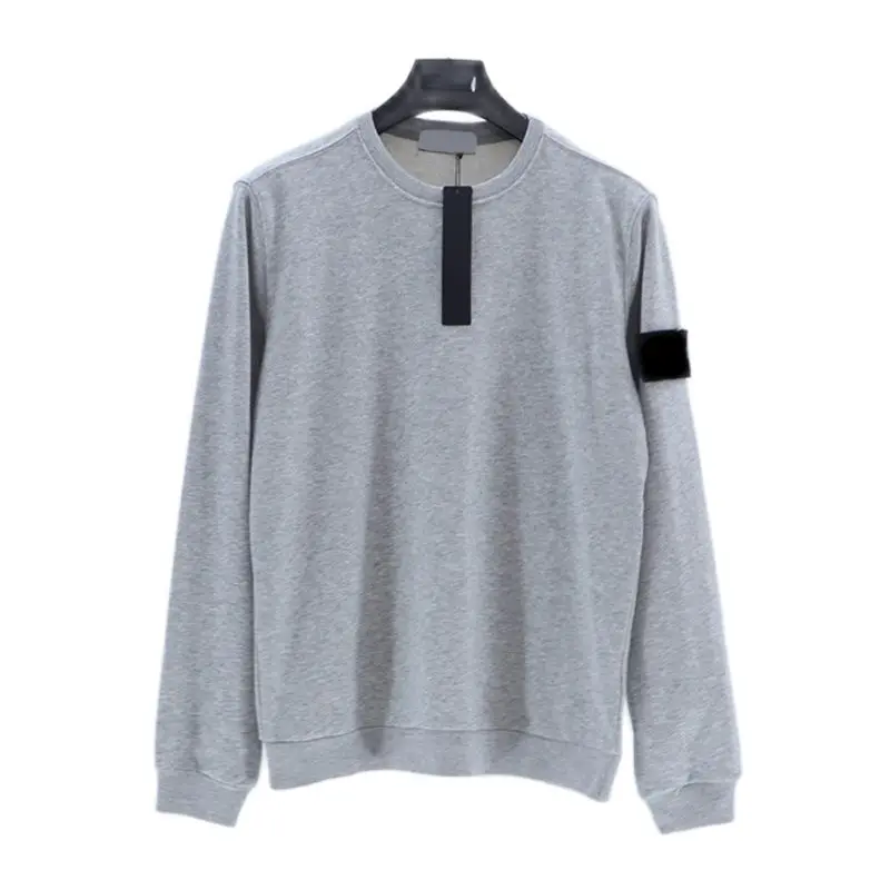 

Толстовка Мужская/женская с круглым вырезом, однотонная хлопковая Повседневная Свободная кофта с круглым вырезом, серый пуловер с флагом, в...