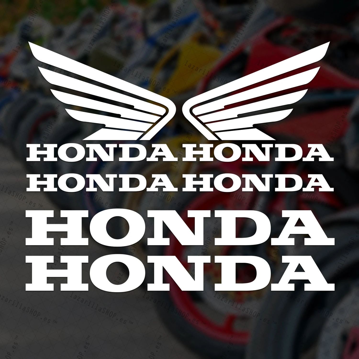 Набор из 6 наклеек с логотипом гоночного мотоцикла HONDA wings Стикеры для