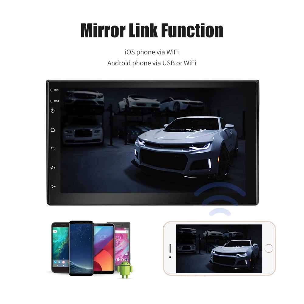 Фото Essgoo 7 -дюймовое автомобильное радио 2 DIN Android 11 2 ГБ 16 ГБ с 2,5D -экраном Bluetooth GPS Wi -Fi Automotive Universal MultiMedia MP5 Player №5