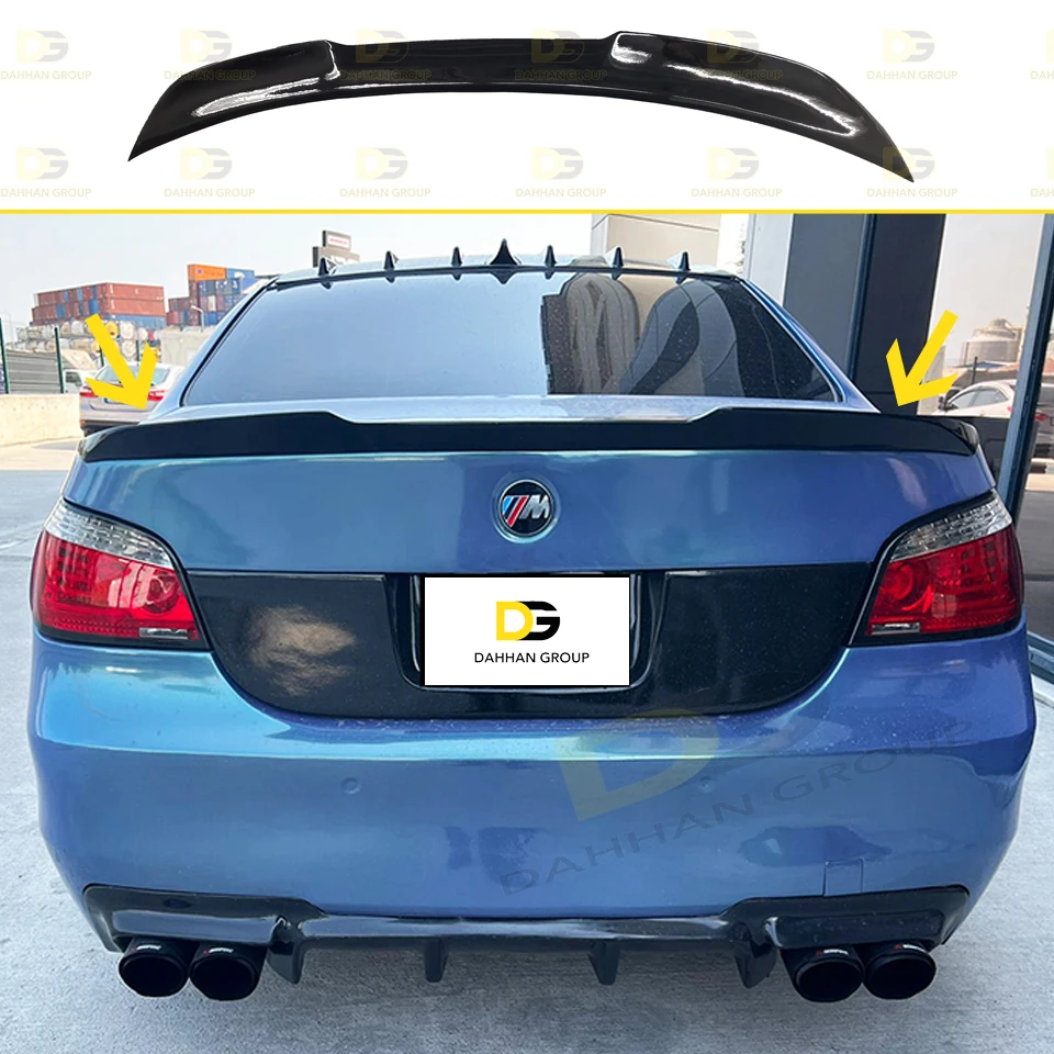 B.M.W 5 Series E60 and E60 LCI 2003-2010 M4 Style Rear Trunk Spoiler Extension Painted or Raw Surface Fiberglass E60 Kit