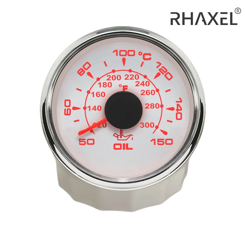 

RHAXEL 52mm Waterproof Oil Temp Gauge Meter 50-150℃ for Auto Car Motorcycle Boat with 8 Colors Backlight 12V/24V