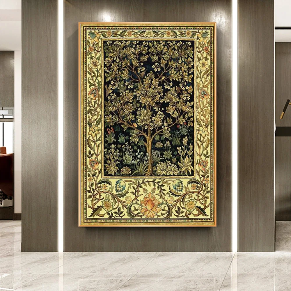 

Classic Luxury Golden Tree Art Canvas Painting Modern Classical Poster and Print Picture for Living Room Wall Art Home Decor