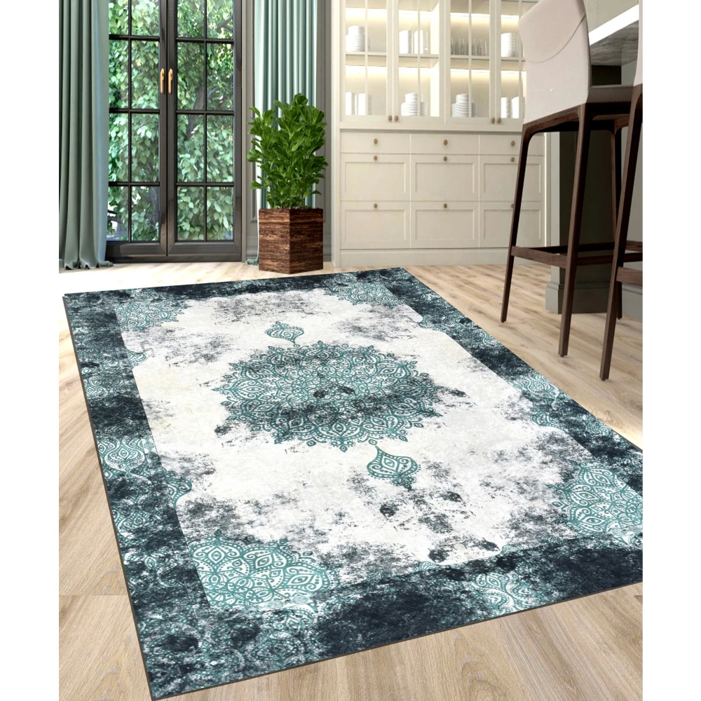 Modern Patterned Carpet Cover Decorative Fabric Printed Design Soft Rug Cover Washable Bedroom Decoration, Living Room Decoratio