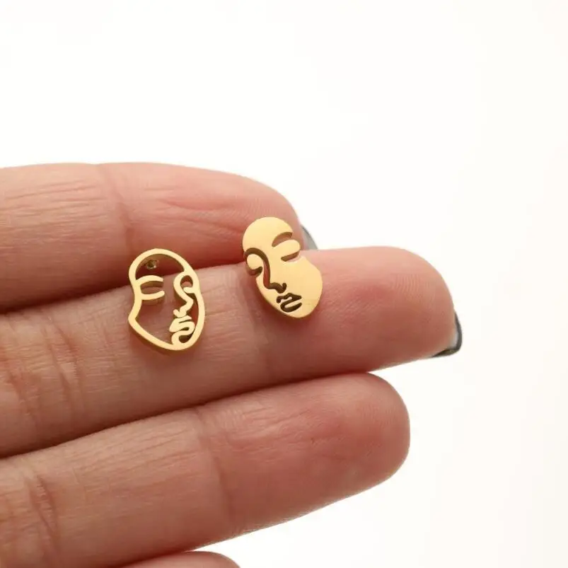 

Индивидуальные ассиметричные серьги-гвоздики в стиле панк для гвоздиков, идеальный подарок для ранних мальчиков и девочек