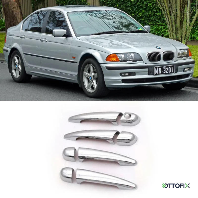 

Крышка для дверной ручки, 4 двери, сталь, хромированный дизайн, автомобильные детали, внешний аксессуар для автомобиля, Bmw 3 серии E46 1998 - 2001