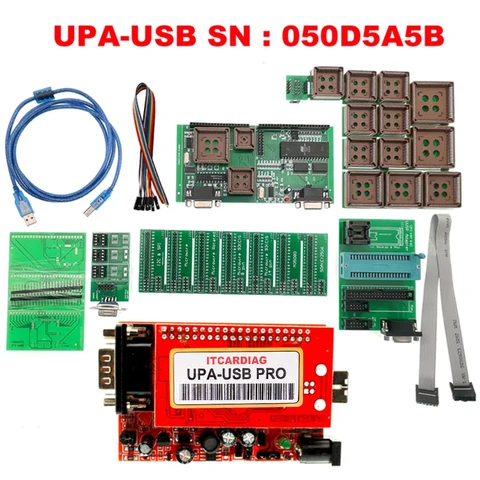 Программатор USB UPA SN:050D5A5B, Windows 10, поддержка USB V1.3, Полные Адаптеры с функцией NEC, настройка чипа ECU, добавить 350 МБ сценариев