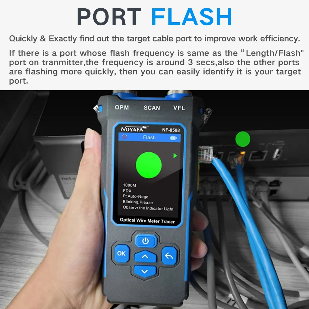 Фото Тестер сетевого кабеля OPTFOCUS CAT5 CAT6 POE, проверка сетевых линий, тестер высокого качества OPM VFL 10 мВт №2