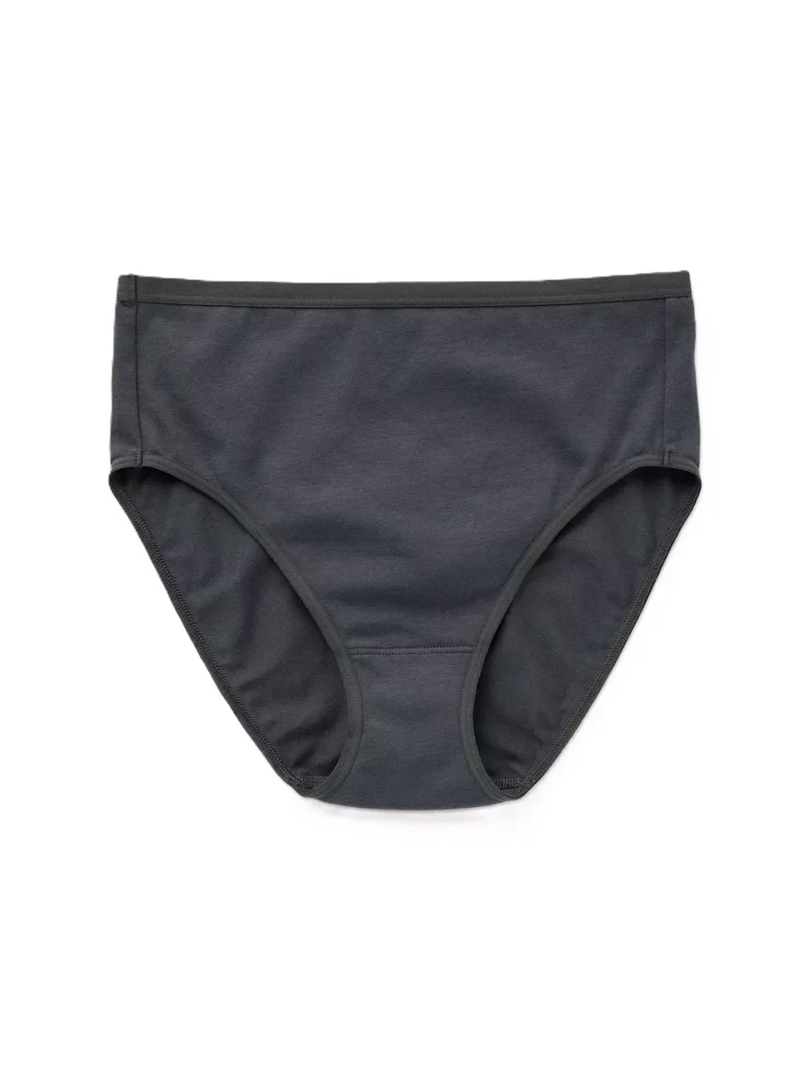 Uniqlo High Rise Briefs (Basic/just waist) трусы хлопковые базовые (09 BLACK) |