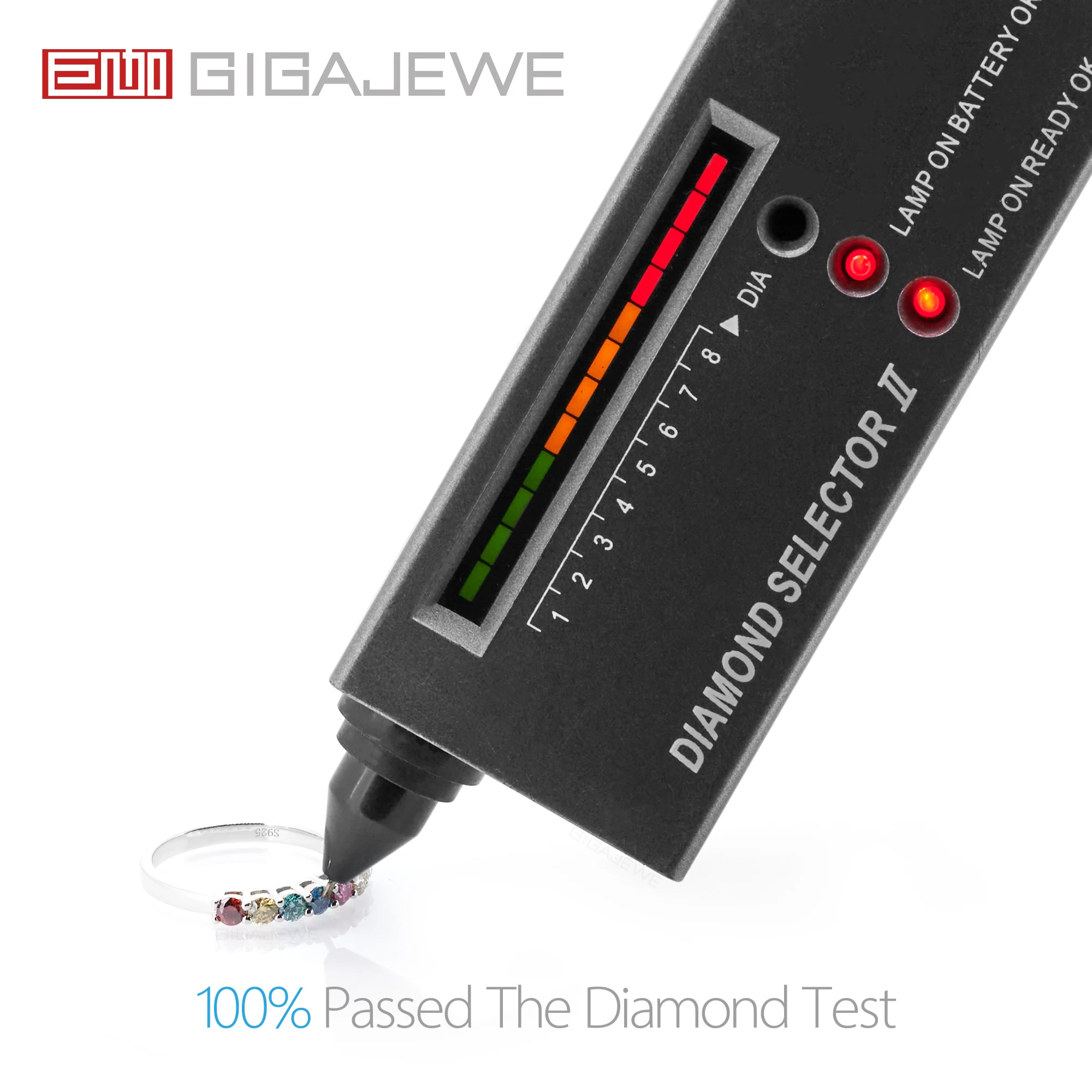 GIGAJEWE Moissanite 0.7ct 3,0 мм Радуга VVS1 круглая огранка 925 серебро полукруг ряд кольцо алмаз тест прошел женщина девушка подарок (art.: 3920bf673ba56) - 3920bf673ba56