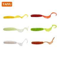 taiyu curly soft lure worm bait 60mm 2 5g texasrig fishing wobbler trolling lures for fishing bass pike trout artificial baits