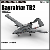military series bayraktar tb2 fighter model moc building block diy brick christmas present birthday gift kid toys collection