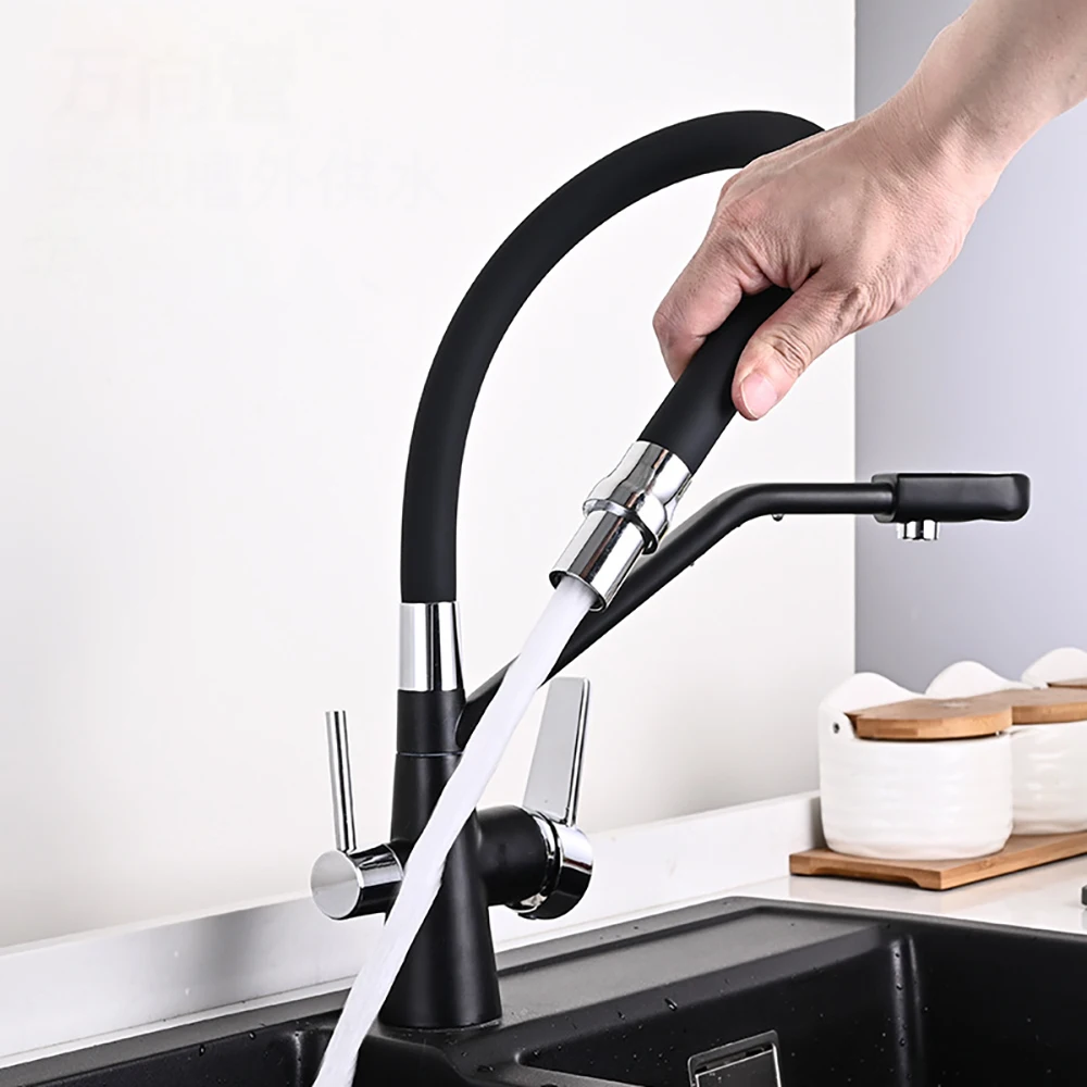 Tianview кран латунный кухонный двухрежимный для очистки горячей и холодной воды